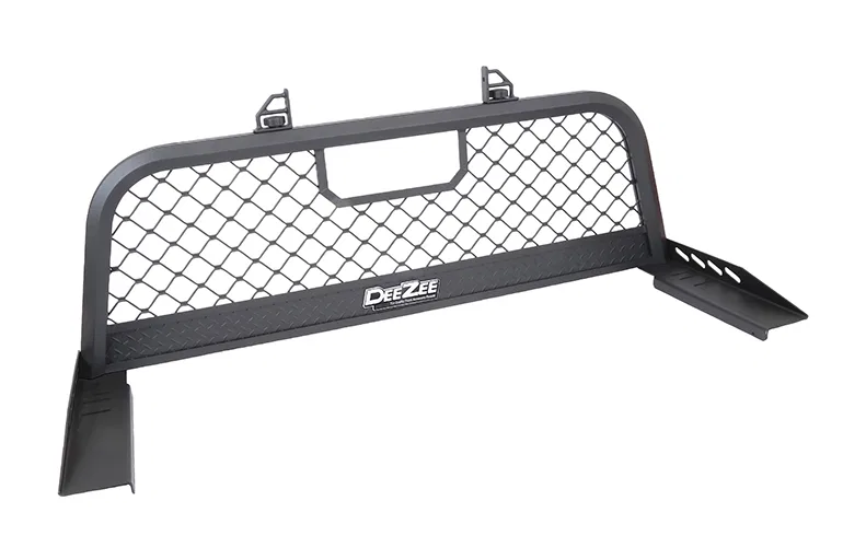 DZ95058RTB – DEE ZEE Headache Rack, Mesh Textured Black Aluminum Can Be Used With Cross Bed Tool Box Curved Design Wi...